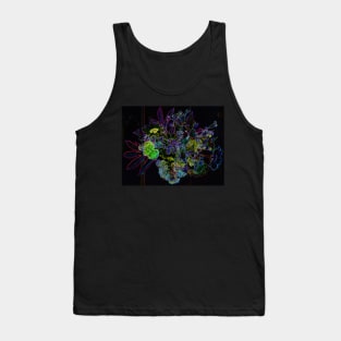 Black Panther Art - Flower Bouquet with Glowing Edges 16 Tank Top